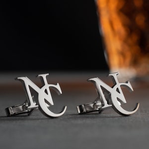 Personalized Sterling Silver Cufflinks - Handmade Custom Initial Cuff Links