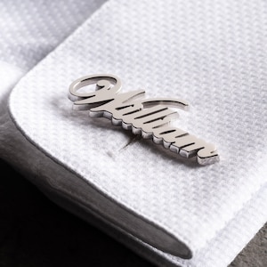 Personalized Sterling Name Cufflinks - Custom Cufflinks - Groom & Groomsmen Gifts - Wedding Cufflinks for Groom - Unique Gift for Him