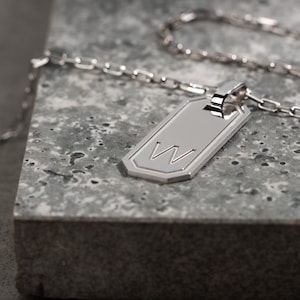 Personalized Men&#39;s Necklace - Custom Engraving - Father&#39;s Day Gift Idea - Bespoke Engraved Pendant - Customized Men&#39;s Jewelry