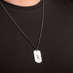 Collar personalizado grabado para hombre - Collar personalizado - Regalo personalizado para el Día del Padre - Collar grabado personalizado