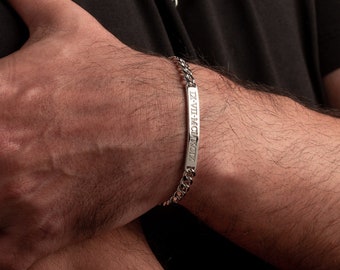 CADEAU PÈRE • Bracelet homme personnalisé • Cadeau pour lui • Bracelet d'identification • Bracelets prénom personnalisés • Bracelet d'identification pour homme