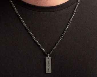 Personalisierte Halskette mit Gravur für Männer - Personalisierte Halskette - Geschenk zum Vatertag - Personalisierte Halskette mit Gravur