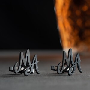 Monogram Cufflinks: Sterling Silver, Custom Groom Gift, Wedding Keepsake, Handcrafted Bridal Party Accessory