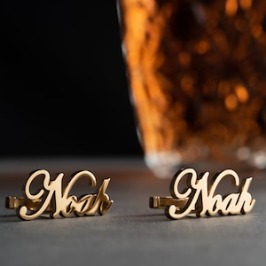 Personalized Sterling Name Cufflinks - Custom Cufflinks - Groom & Groomsmen Gifts - Wedding Cufflinks for Groom - Unique Gift for Him