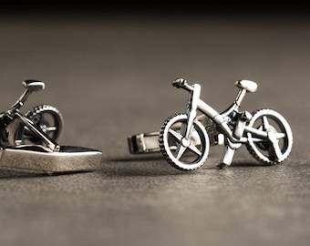 Gemelos de ciclista - Gemelo de bicicleta - Gemelos personalizados - Gemelos de boda del novio - Regalo de padrinos