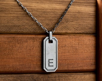 Masculine Initial Necklaces - Stylish Men's Accessories - Leather & Silver Pendants - Thoughtful Gifts for Him