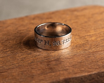 Bague personnalisée en argent sterling faite main - anneau message personnalisé