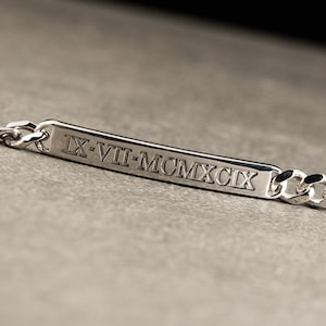 REGALO PARA PADRE • Pulsera personalizada para hombre • Regalo para él • Pulsera de identificación • Pulseras con nombre personalizado • Pulsera de identificación para hombre