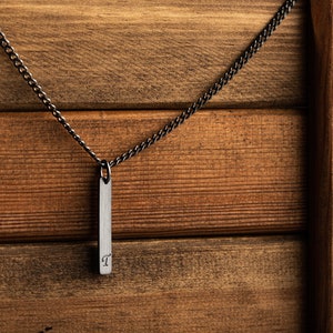 Collar personalizado grabado para hombre - Collar personalizado - Regalo personalizado para el Día del Padre - Collar grabado personalizado