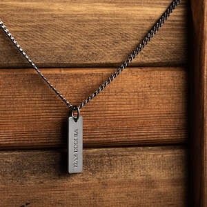 Collar personalizado grabado para hombres - Collar personalizado - Regalo personalizado del Día del Padre - Collar grabado personalizado