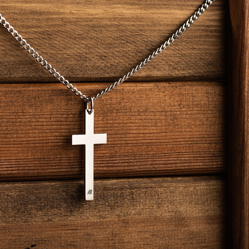 Mens Cross Necklace Etsy