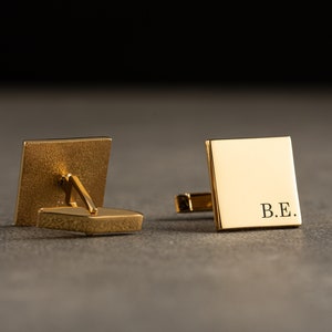 Gemelos de oro personalizados - Gemelos iniciales grabados personalizados - Gemelos personalizados - Gemelos de boda de novio - Regalo de padrinos de boda