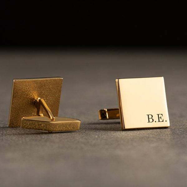 Personalisierte Gold Manschettenknöpfe - Personalisierte Manschettenknöpfe mit Gravur - Personalisierte Manschettenknöpfe - Bräutigam Hochzeit Manschettenknöpfe - Groomsmen Gift