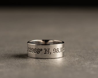 Men&#39;s Personalized Ring - Mens Ring Silver - Customizable Ring - Mens Ring Personalized - Custom Message Ring - Promise Ring