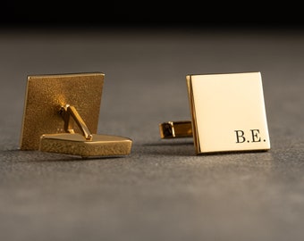 Gepersonaliseerde Gouden Manchetknopen - Gepersonaliseerde Gegraveerde Eerste Manchetknopen - Aangepaste Manchetknopen - Bruidegom Bruiloft Manchetknopen - Groomsmen Gift