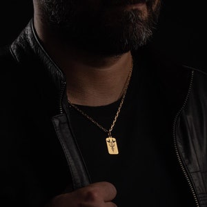 Engraved Custom Necklace for Men - Customized Necklace - Custom Fathers Day Gift - Personalized Engraved Necklace