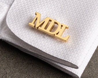 Personalized Gold Cufflinks - Personalized Name Cufflinks - Customized Cufflinks - Groom Wedding Cufflinks - Groomsmen Gift