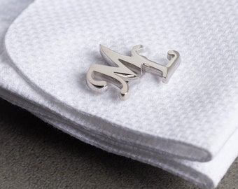 Initials Cufflinks - Personalized Cufflinks - Customized Cufflinks - Groom Wedding Cufflinks - Groomsmen Gift - Wedding Gift