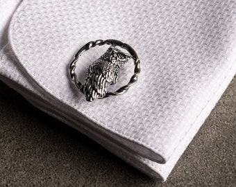 Owl Cufflinks- Personalised Engraved Initial Cufflinks - Customized Cufflinks - Groom Wedding Cufflinks - Groomsmen Gift - Wedding Gift