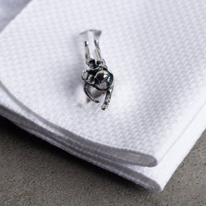 Gemelos de buceador - Gemelos de plata hechos a mano para hombres - Gemelos DIVE - Gemelos de collar de plata para hombres