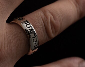 Bague à message personnalisée en argent sterling - Fait main