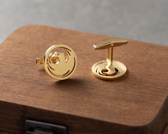 Boutons De Manchette Fenix Phenix Noir Et Blanc - Ronds, Neuf Avec étiquettes