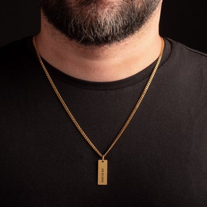 Personalisierte Halskette mit Gravur für Männer Personalisierte Halskette Geschenk zum Vatertag Personalisierte Halskette mit Gravur Bild 5