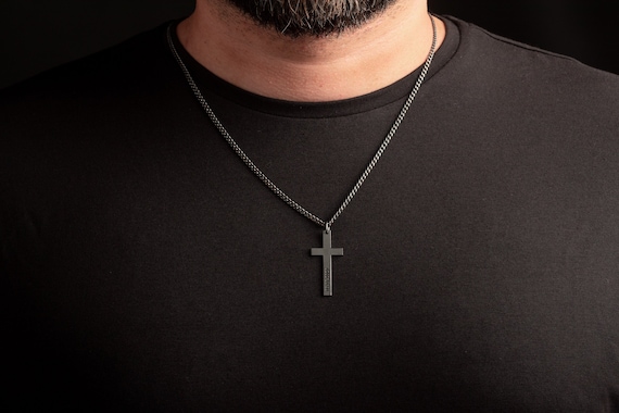 Customized Cross Necklace Men's Gold Cross Necklace - Etsy