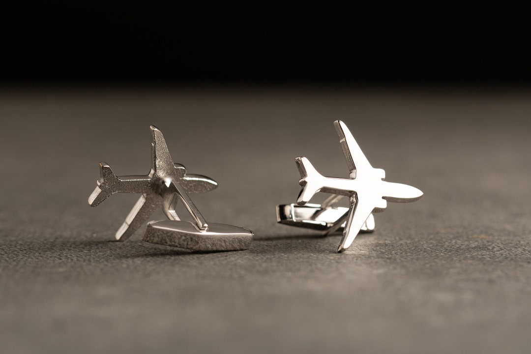 Airplane Cufflinks - Boeing 777 Cufflink - Personalized Cufflinks - Customized Cufflinks - Groom