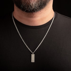 Collar personalizado grabado para hombres - Collar personalizado - Regalo personalizado del Día del Padre - Collar grabado personalizado
