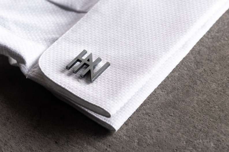 Personalized Name Cufflinks Custom Initial Cufflinks Wedding Accessories Groomsmen Gift, Monogram Cufflinks, Sterling Silver Cufflinks image 3
