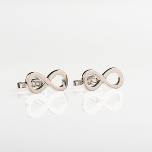 Silver Infinity Symbol Cufflinks Customized Cufflinks Personalized CuffLinks Groom Wedding Cufflinks Groomsmen Gift image 6