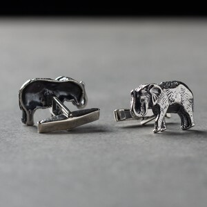 ELEPHANT CUFFLINKS Customized Cufflinks Groom Wedding Cufflinks Groomsmen Gift Wedding Gift image 5