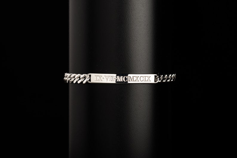 FATHER GIFT Personalized Men's Bracelet Gift for him Id Bracelet Custom Name Bracelets Mens Id Bracelet image 6