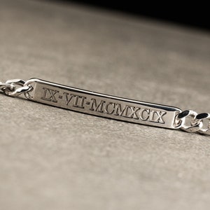 FATHER GIFT Personalized Men's Bracelet Gift for him Id Bracelet Custom Name Bracelets Mens Id Bracelet image 3
