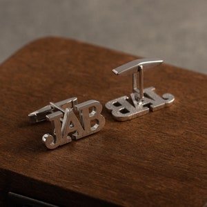 Personalized Name Cufflinks Customized Cufflinks Groom Wedding Cufflinks Groomsmen Gift Sterling Cufflinks Gold Cufflinks image 3