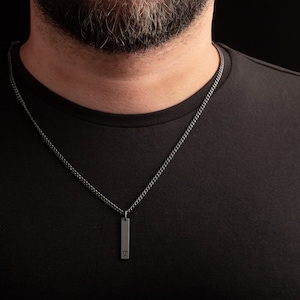Gegraveerde aangepaste ketting voor mannen - Aangepaste ketting - Aangepaste Vaderdagcadeau - Gepersonaliseerde gegraveerde ketting