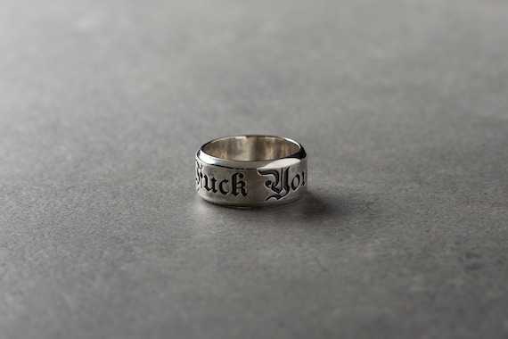 Fuck You Ring - Sterling Silver Personalized Message Ring - Etsy