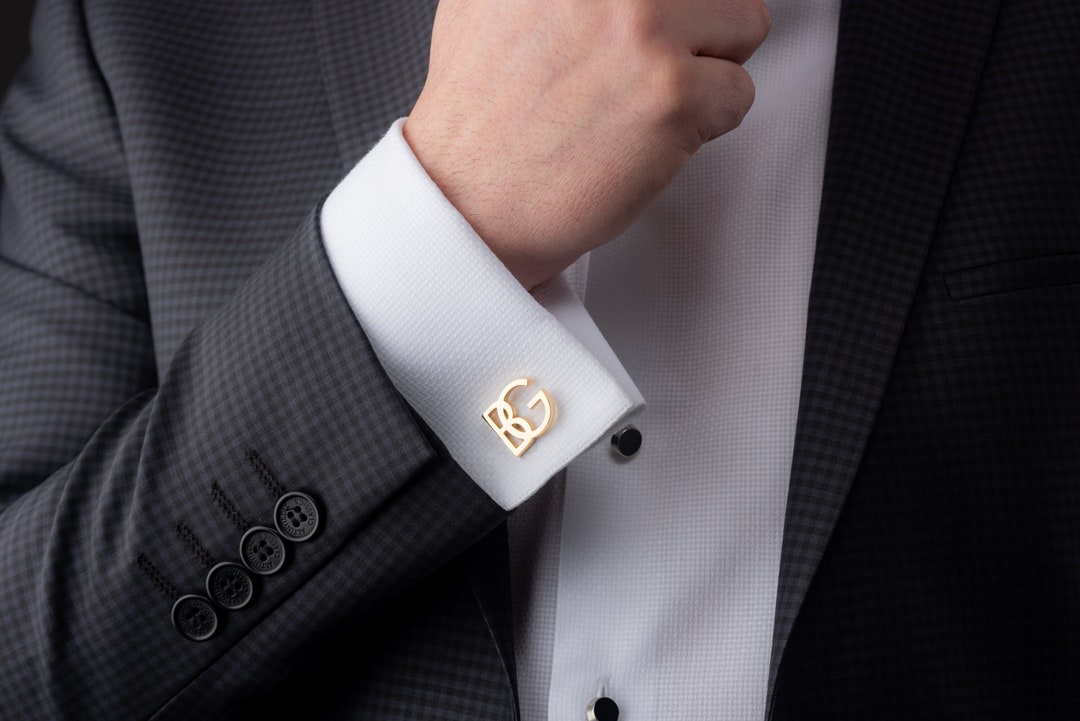  Monogrammed cufflinks Mens monogram cufflinks Sterling