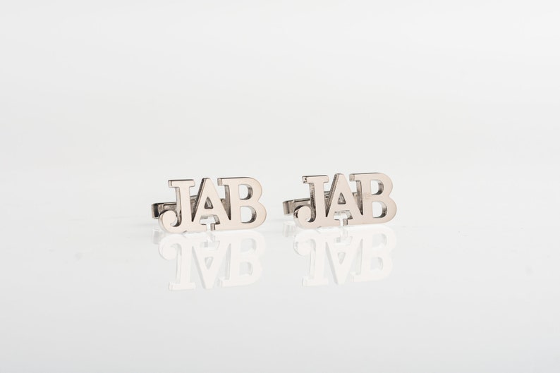 Personalized Name Cufflinks Customized Cufflinks Groom Wedding Cufflinks Groomsmen Gift Sterling Cufflinks Gold Cufflinks image 6