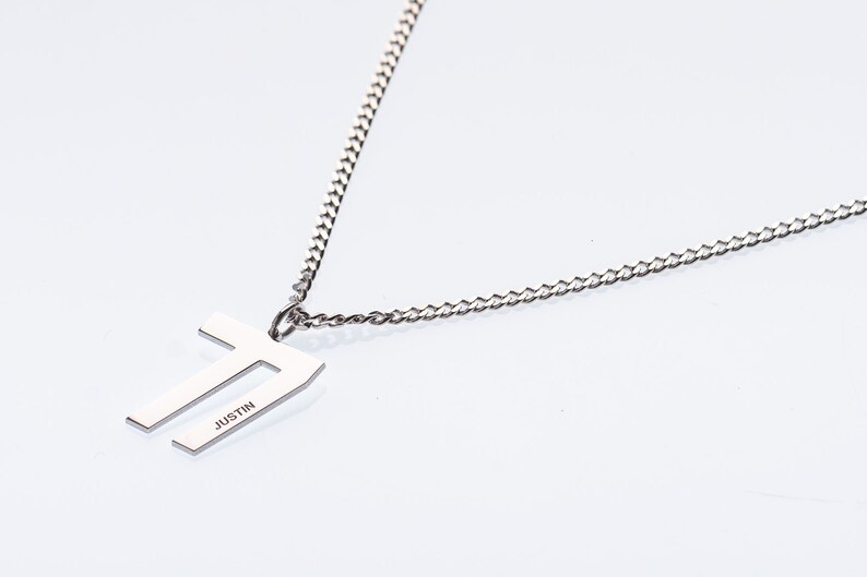 Number Necklace for Men Engraved Custom Necklace for Men Etsy