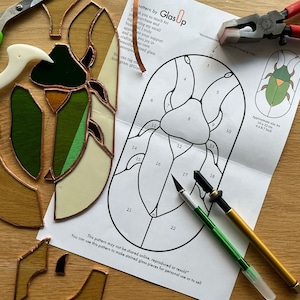 Stained Glass Insect, Stained Glass Beetle Pattern, Digital Download ...
