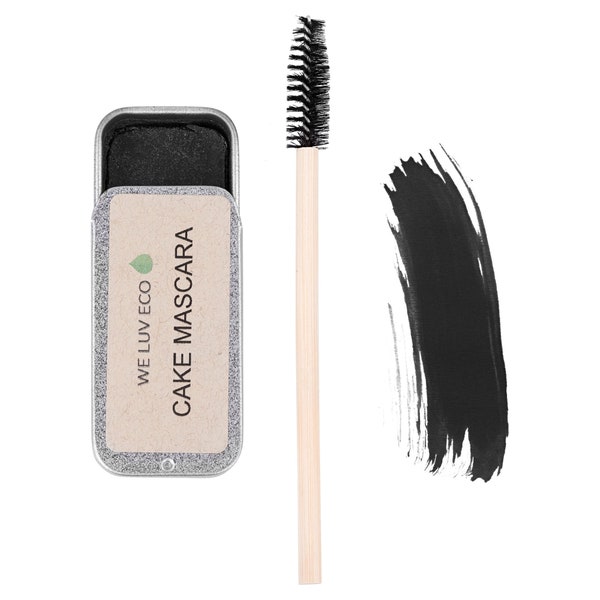 CAKE MASCARA SET | geen afval | veganistisch | plasticvrij | palmolievrij | handgemaakt | van nature