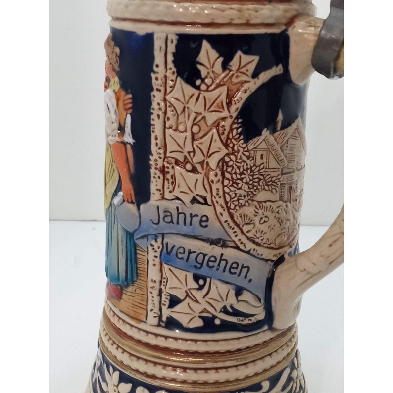 Vintage Thorens Music Box 0.5 Liter Stoneware Beer Stein Etsy