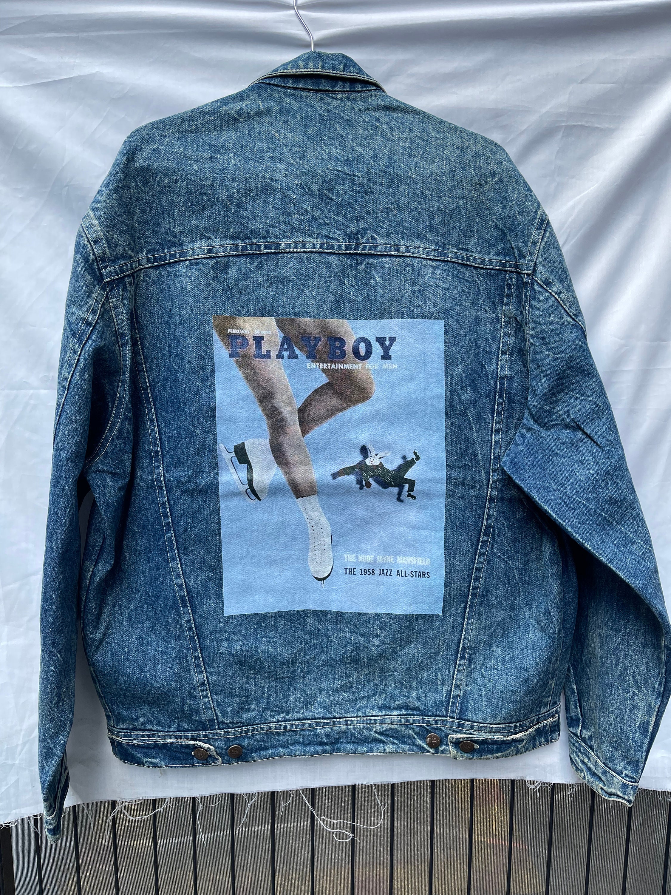 black playboy jean jacket