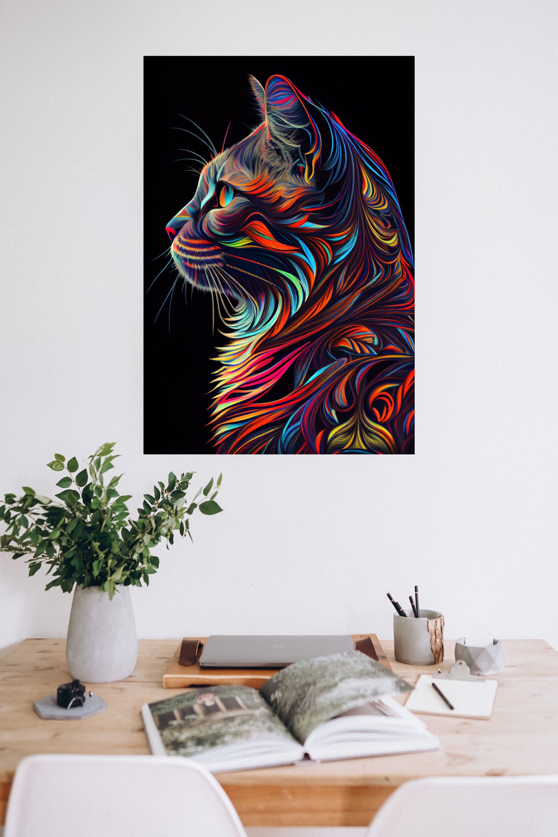 Color Kaleidoscope Cat Digital Artwork. HD PNG Wall Art for - Etsy Canada