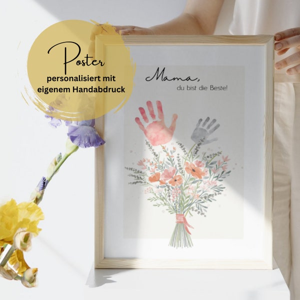 personalisiertes Poster "Aquarell" DIN A3 I A4, Sofortdownload, Geschenk für Großeltern, Oma, Opa, Mama, Papa, Muttertag, Vatertag