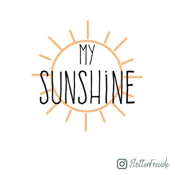 Bügelbild "Sunshine", Bügelbild mit Schriftzug, DIY, Aufdruck