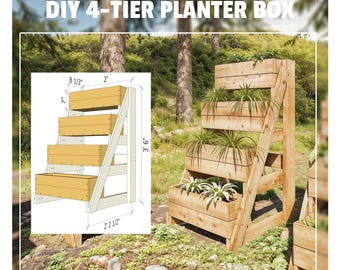 Planos para construir una jardinera vertical de 4 niveles (PDF)