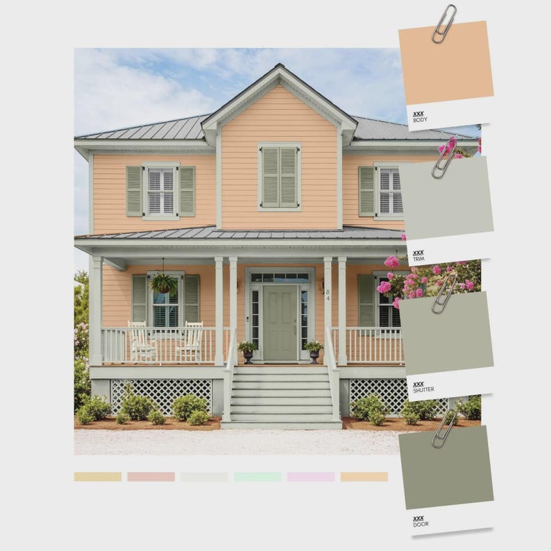 Beach House Exterior Paint Color Palette: Coastal Home Design (PDF ...